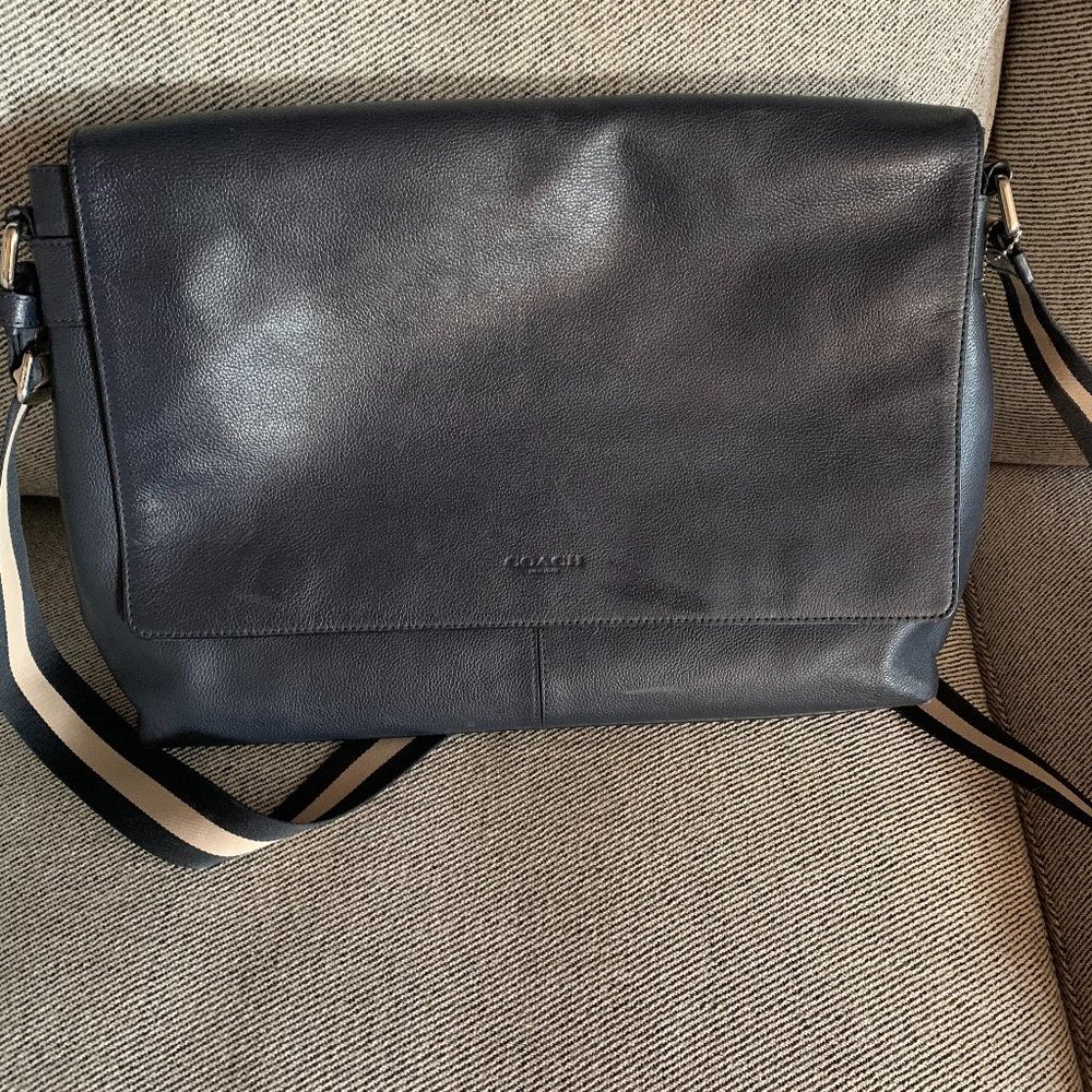 Navy Blue Coach Satchel/Messenger Bag